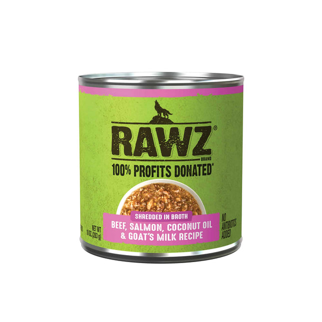 Rawz Dog - Shredded Beef, Salmon, Coconut Oil & Goat’s Milk Recipe 10oz can