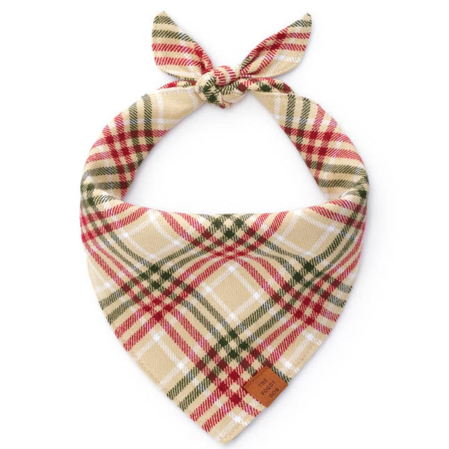 The Foggy Dog - Eggnog Plaid Dog Bandana