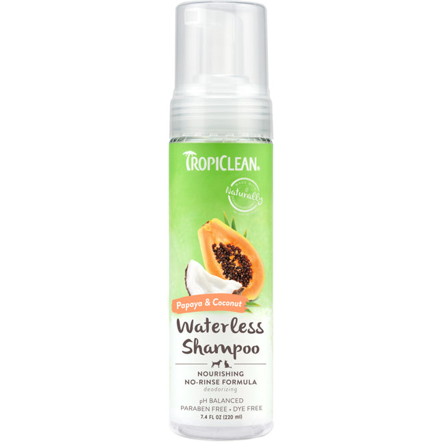 Tropiclean Waterless Dog/Cat Shampoo - Nourishing Formula Papaya Coconut Scented