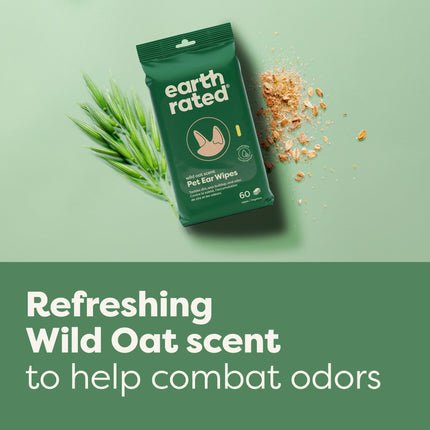 Earth Rated Pet Ear Wipes Wild Oat Scent