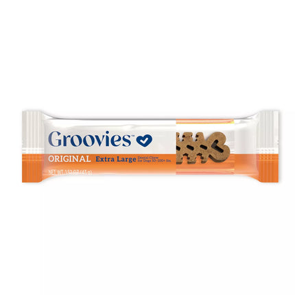 Groovies Original Dog Dental Chew - Large