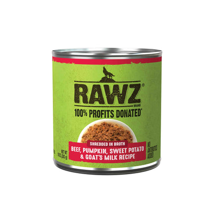 Rawz Dog - Shredded Beef, Pumpkin, Sweet Potato & Goat’s Milk Recipe 10oz can