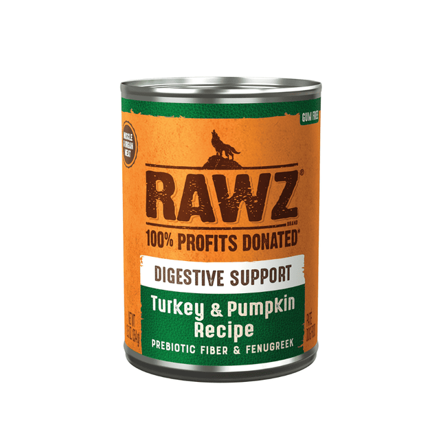 Rawz Dog -Digestive Support Turkey & Pumpkin Recipe with Prebiotic Fiber and Fenugreek 12.5oz can