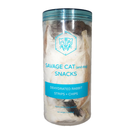 Savage Cat Dehydrated Rabbit Rabbit Strips + Chips 3oz