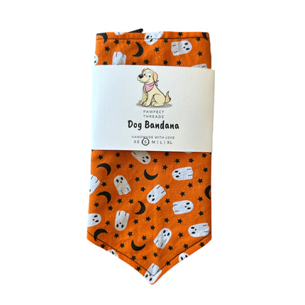 Pawfect Threadz Tie Bandana Orange Ghosts