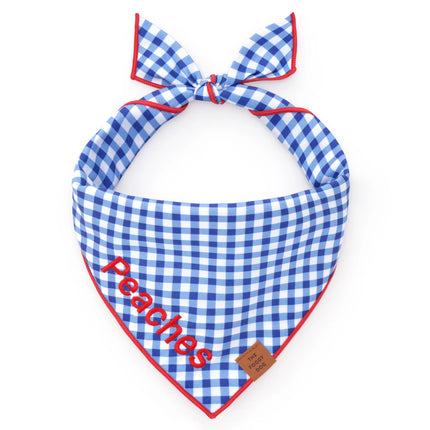 The Foggy Dog - Blue Gingham Dog Bandana