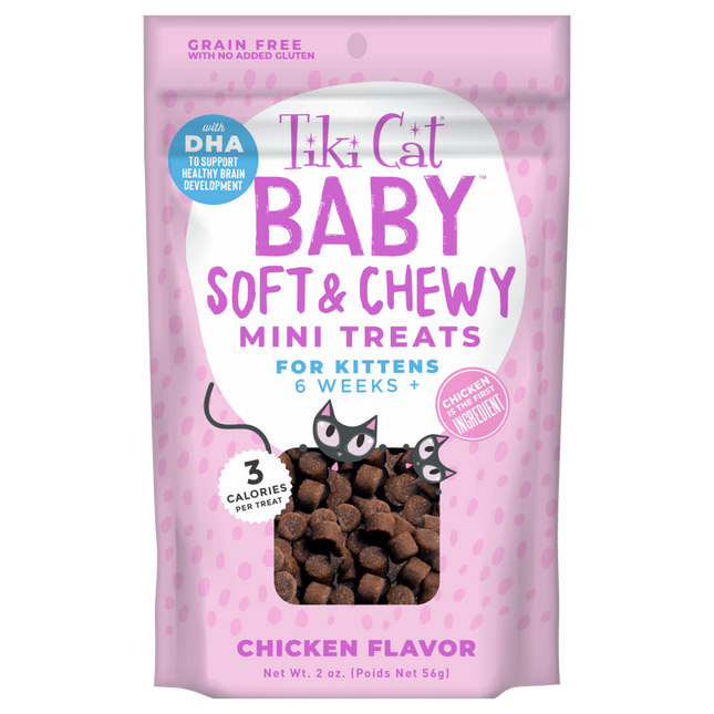 Tiki Cat Baby Soft & Chewy Chicken Treats for Kittens 2oz