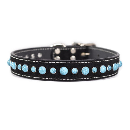 Auburn Cabachon Collar Turquoise Black Suede