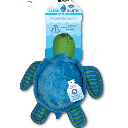 Spunky Pup Clean Earth Plush Turtle