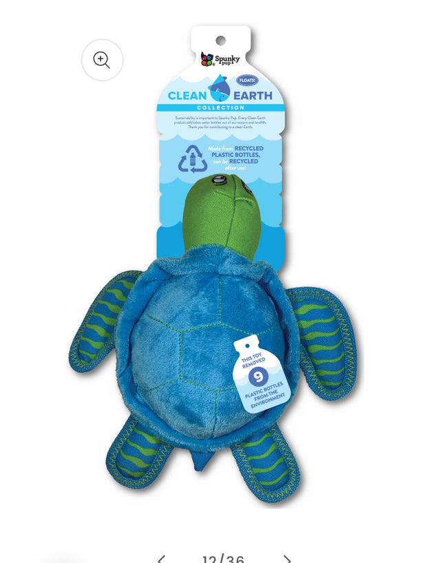 Spunky Pup Clean Earth Plush Turtle