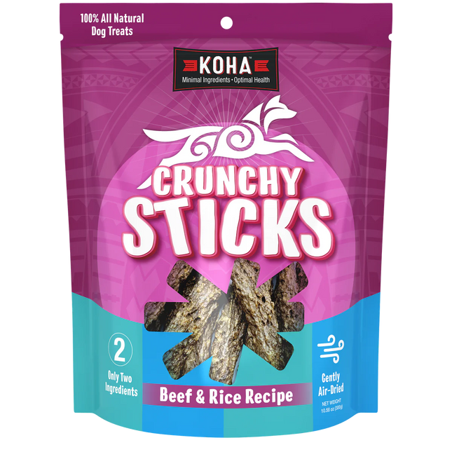 Koha Crunchy Sticks Beef & Rice Recipe dog treats 10.58oz