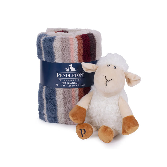 Pendleton Rosewood Serape Throw + Lamb Toy Gift Set