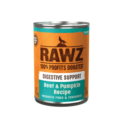 Rawz Dog -Digestive Support Beef & Pumpkin Recipe with Prebiotic Fiber and Fenugreek 12.5oz can