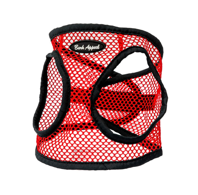 Bark Appeal Netted Step In Harness - Red