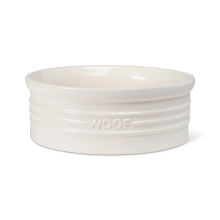 Woof Ivory Sculpted Pet Bowl