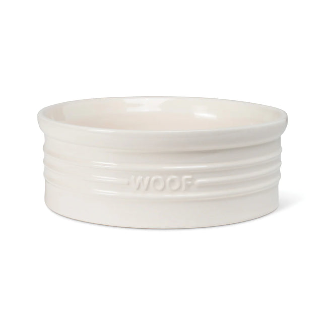 Woof Ivory Sculpted Pet Bowl