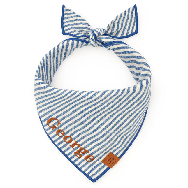 The Foggy Dog - Lake Blue Stripe Dog Bandana