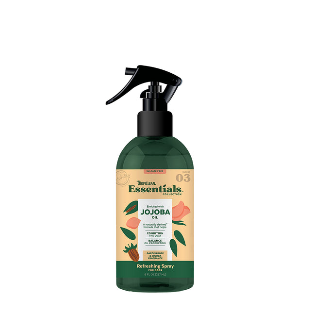 TropiClean Essentials Jojoba Garden Rose - Refreshing Spray for Dogs