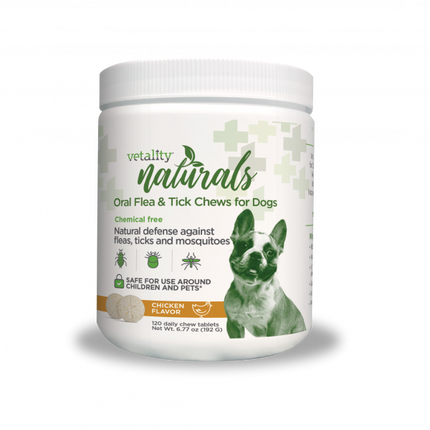 Vetality Naturals Oral Flea & Tick Chews for Dogs 120 ct