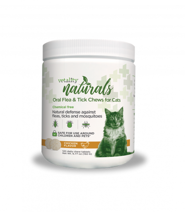 Vetality Naturals Oral Flea & Tick Chews for Cats 120 ct