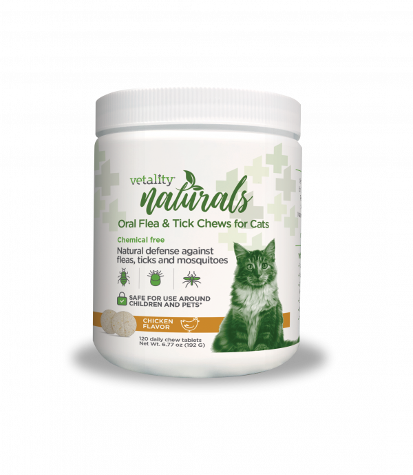 Vetality Naturals Oral Flea & Tick Chews for Cats 120 ct