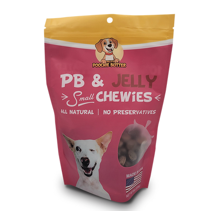 Dilly's Poochie Butter Peanut Butter & Jelly Small Chewies 8oz