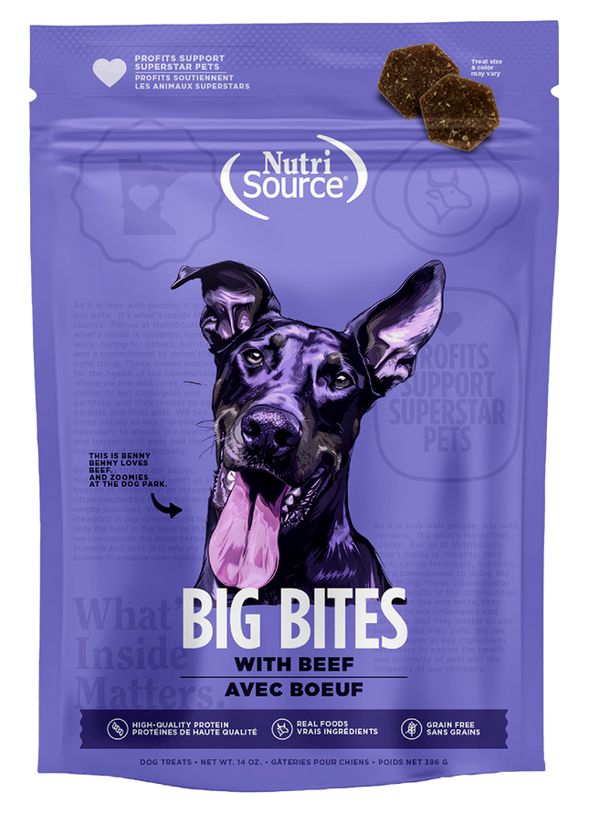 NutriSource Big Bites Beef 14oz