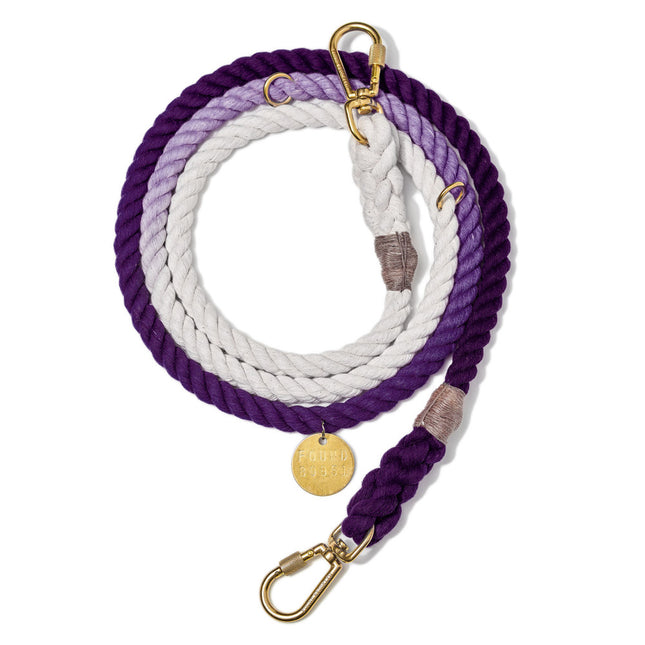 Found My Animal - Adjustable Purple Ombre Rope Dog Leash