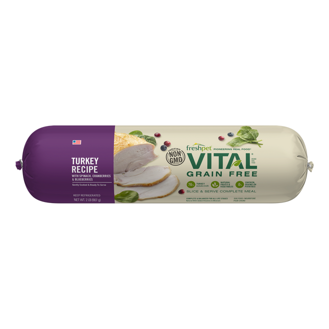 FreshPet Vital Turkey Recipe with Spinach, Cranberries & Blueberries