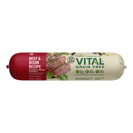 FreshPet Vital Beef & Bison Recipe with Spinach, Cranberries & Blueberries