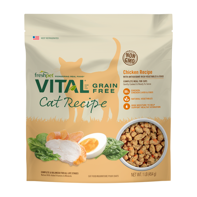 FreshPet Vital Cat Chicken Recipe with Antioxidant-rich Vegetables & Eggs