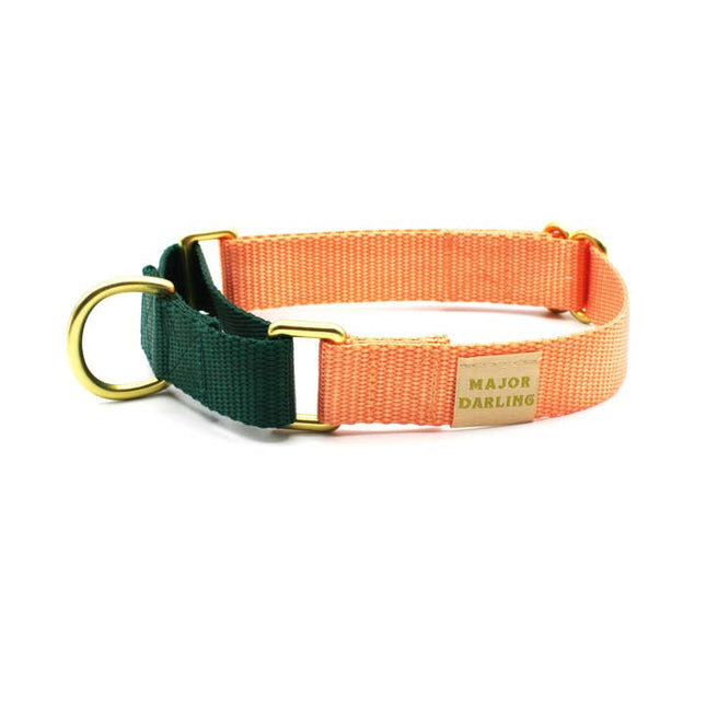 Major Darling Martingale Collar Peach with Forest