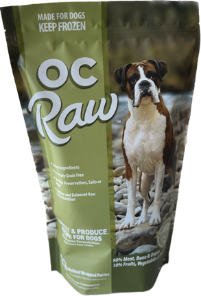 OC Raw Dog Frozen Patties - Turkey & Produce