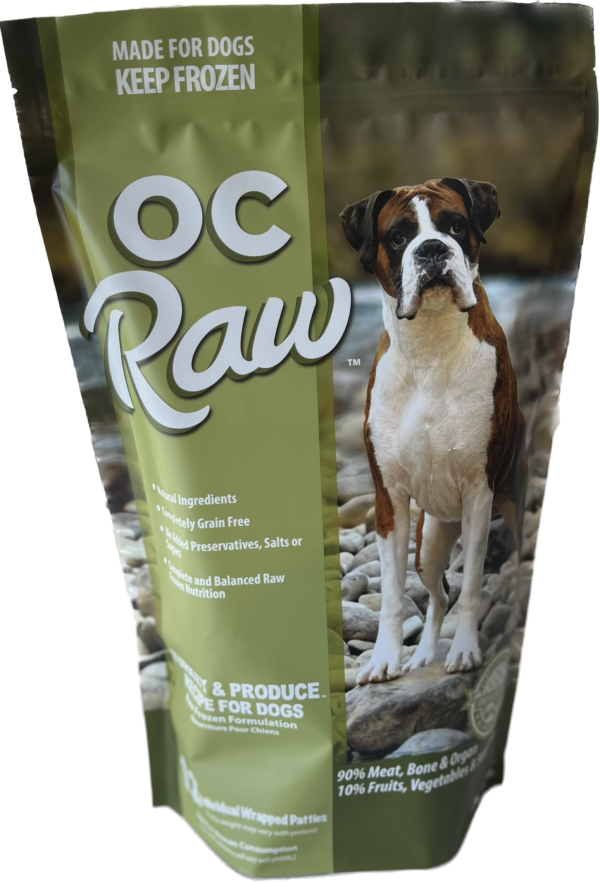 OC Raw Dog Frozen Patties - Turkey & Produce