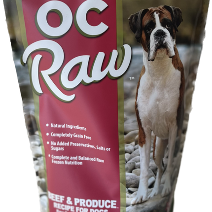 OC Raw Dog Frozen Patties - Beef & Produce