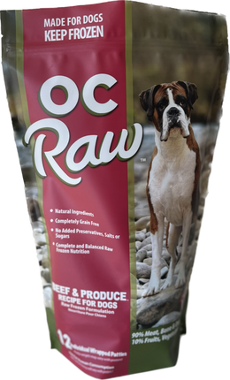 OC Raw Dog Frozen Patties - Beef & Produce