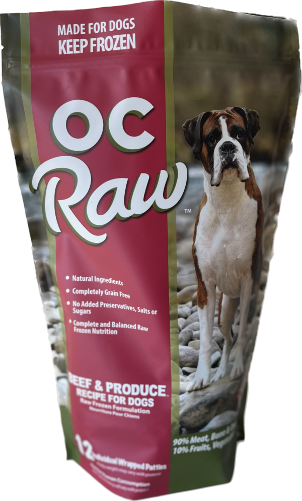 OC Raw Dog Frozen Patties - Beef & Produce