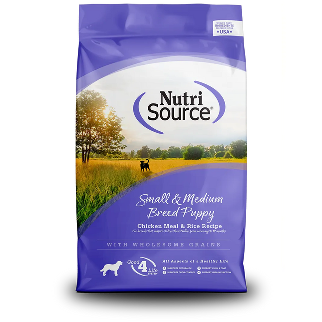 Nutrisource Chicken and Rice Small and Medium Breed Puppy Recipe Dry Dog Food