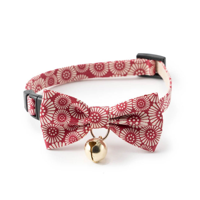 Necoichi - Red Kiku Ribbon Bow Tie Cat Collar