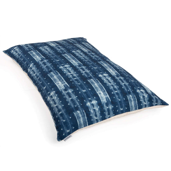 The Foggy Dog Bed - Indigo Mud Cloth Pattern