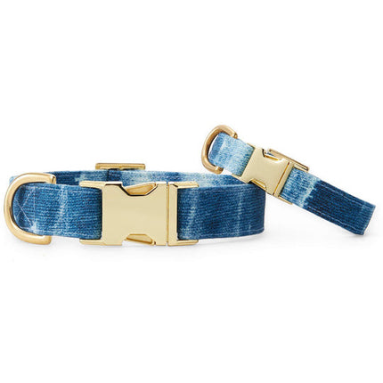 The Foggy Dog Collar - Indigo Mud Cloth