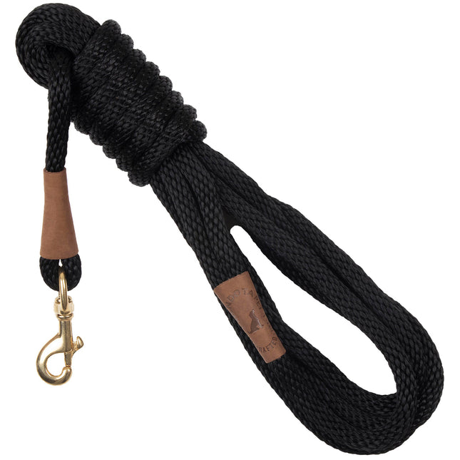 Mendota Long Snap Leash 15 Feet - Black