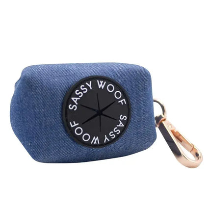 Sassy Woof Waste Bag Holder - Denim