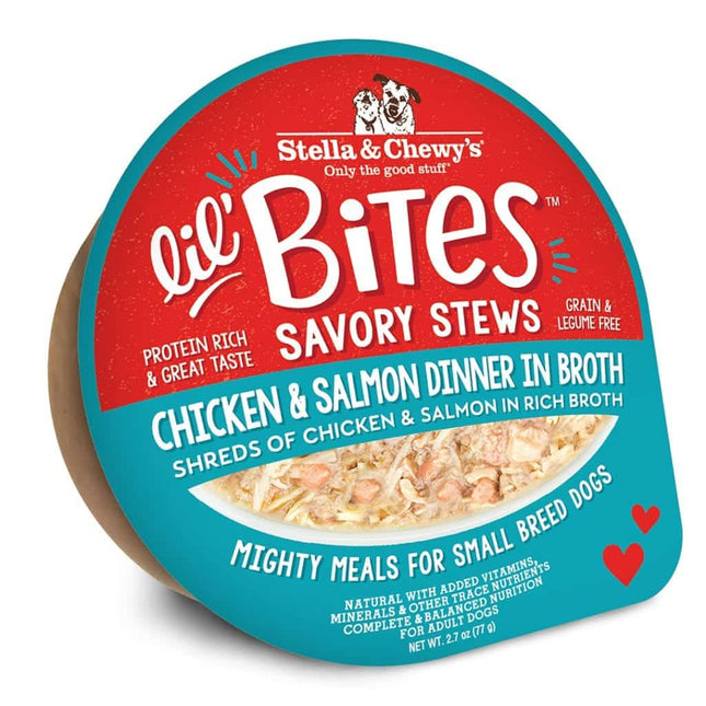 Stella & chewys lil bites savory stews chicken & salmon 2.7oz