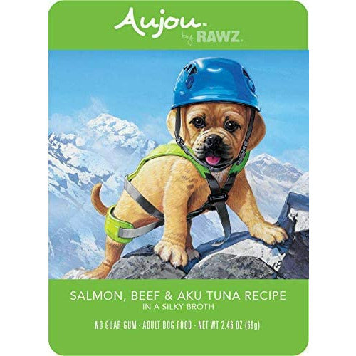 Rawz Dog Aujou Salmon, Beef, and Aku Tuna 2.46oz