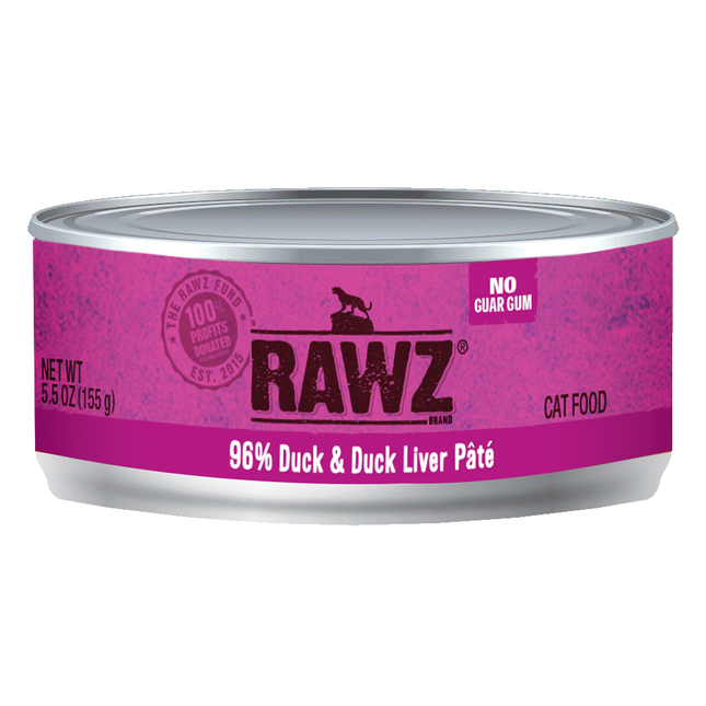 Rawz cat 96% Duck & Liver pate 5.5oz