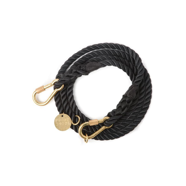 Found My Animal - Adjustable solid Black Rope Dog Leash