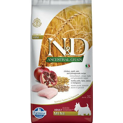 Farmina N&D Ancestral Grains Dog Mini Chicken, Spelt, & Pomegranate