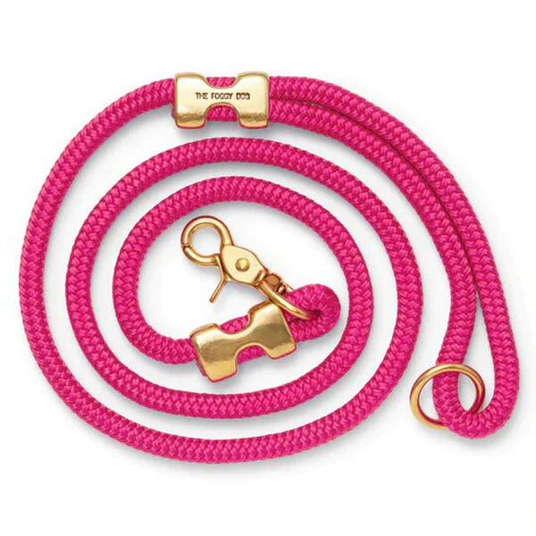 The Foggy Dog Marine Rope Leash - Hot Pink