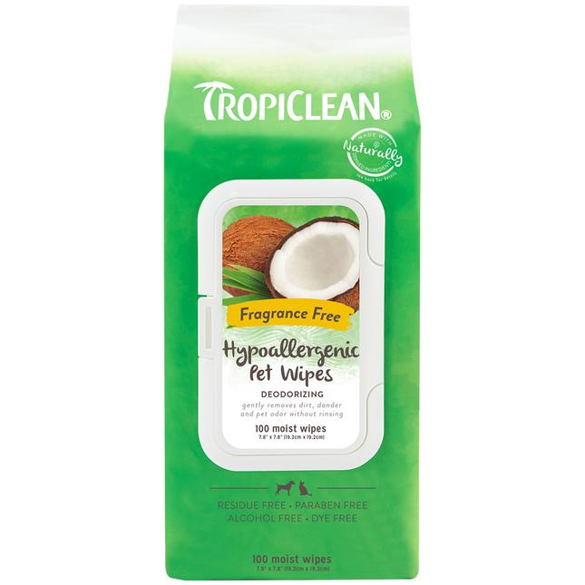 Tropiclean Hypoallergenic grooming wipes